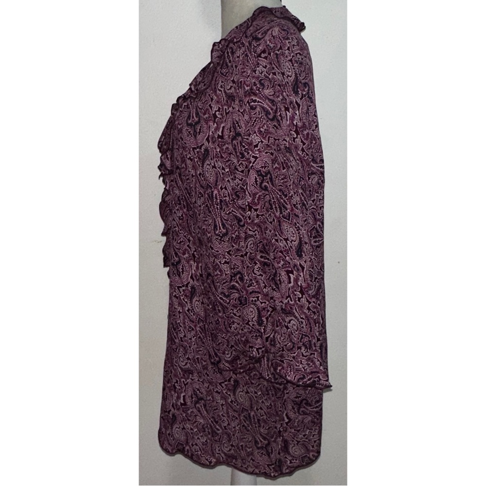 Y2K Silk Paisley Ruffle Top & Skirt Set - Picture 7 of 11